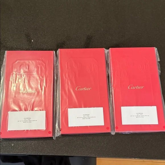 Cartier Vibrant Red Envelopes Trio - Picture 1 of 5